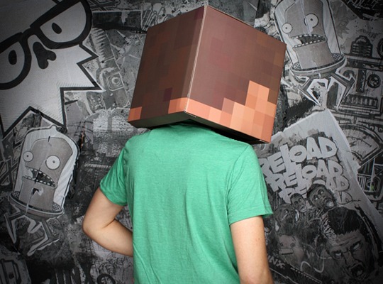 Minecraft Steve Head Cardboard Prop Replica