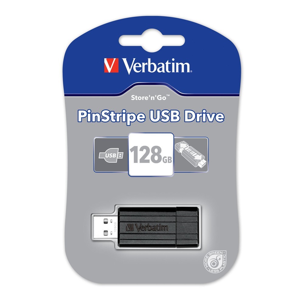 Verbatim Store'n'Go Pinstripe USB Drive - 128GB (Black)