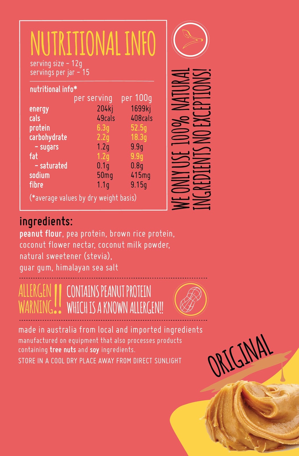 Buy Macro Mike PB+ Powdered Peanut Butter Original at Mighty Ape NZ