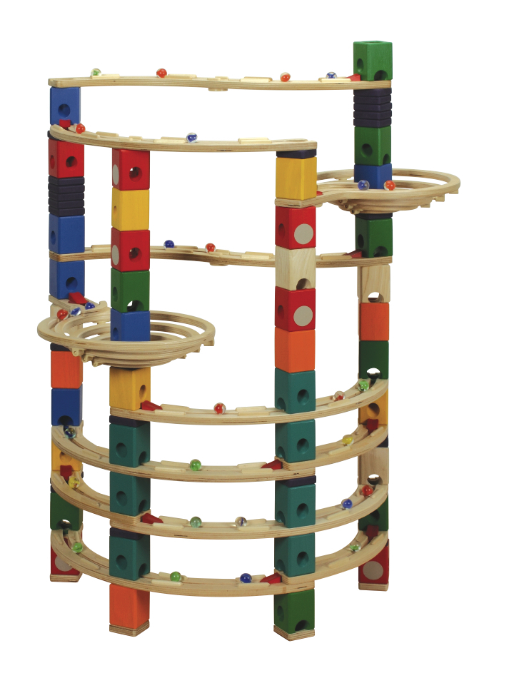 Quadrilla Wood Marble Run - Twist Core Set 206pc