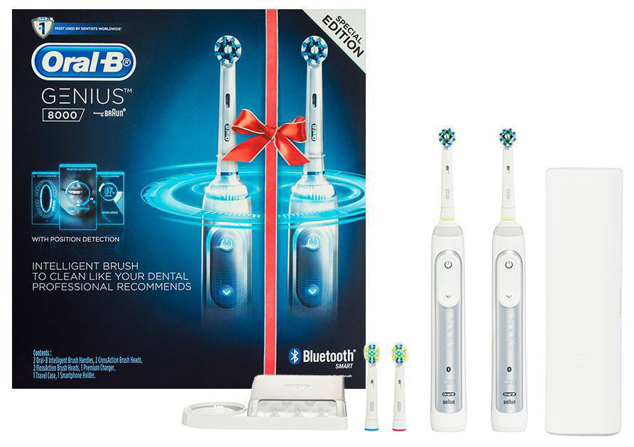 genius 8000 dual handle electric toothbrush white gen8000dh