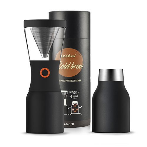 Asobu: Cold Brew Insulated Portable Brewer (Black/Black) image
