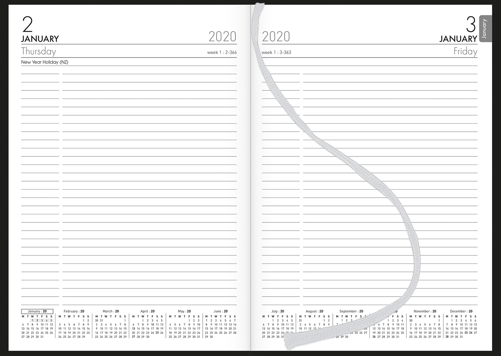 Collins: 2020 Daily A51 Diary - Black