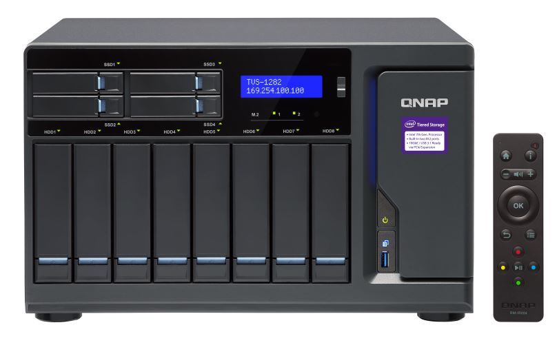 QNAP TVS-1282-I7-32G NAS,8+4+2 X M.2 SLOT(DISKLESS),32GB,I7-6700,USB,GbE(4),HDMI,TWR, 2YR image