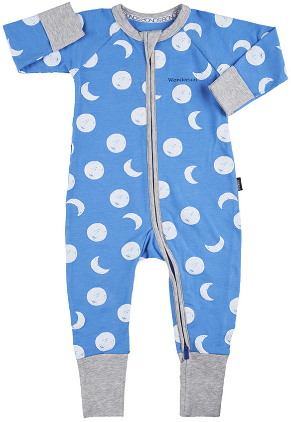 Bonds Zip Wondersuit Long Sleeve - Solar Moon / Liberty Blue (12-18 Months)