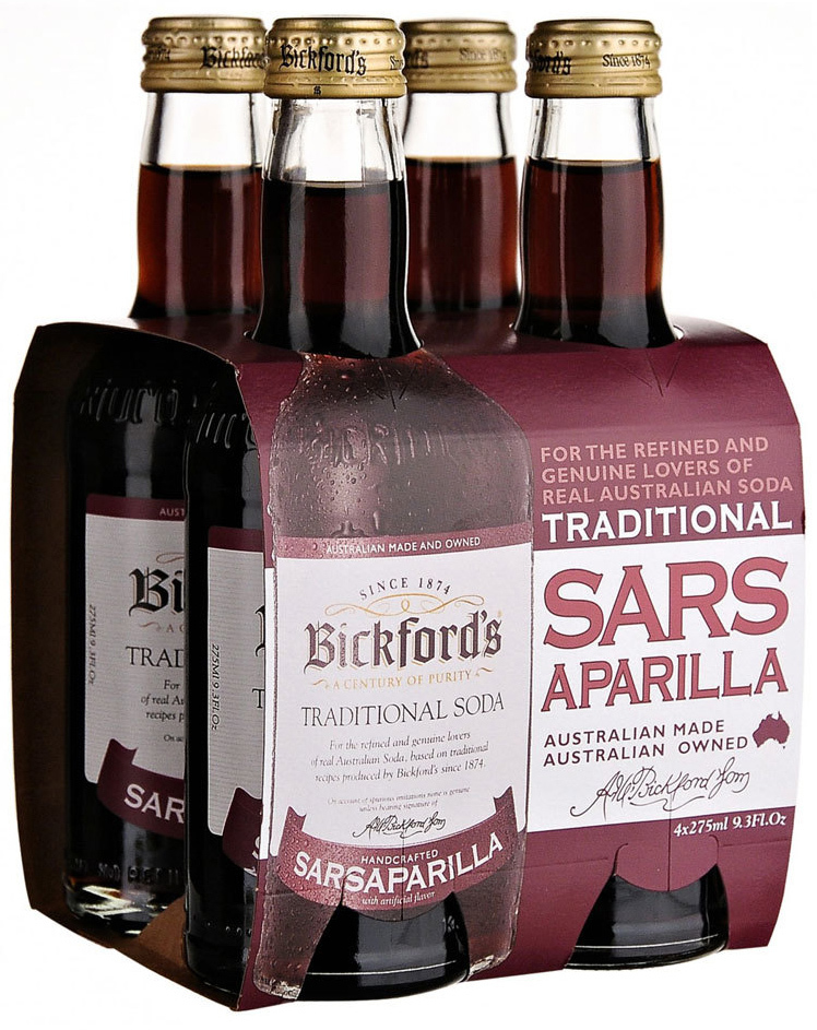 Bickfords Traditional Sarsaparilla Soda 275ml (4 Pack) image