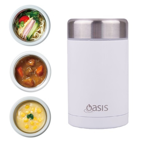 Oasis: Insulated Stainless Steel Food Flask - 450ml (White)