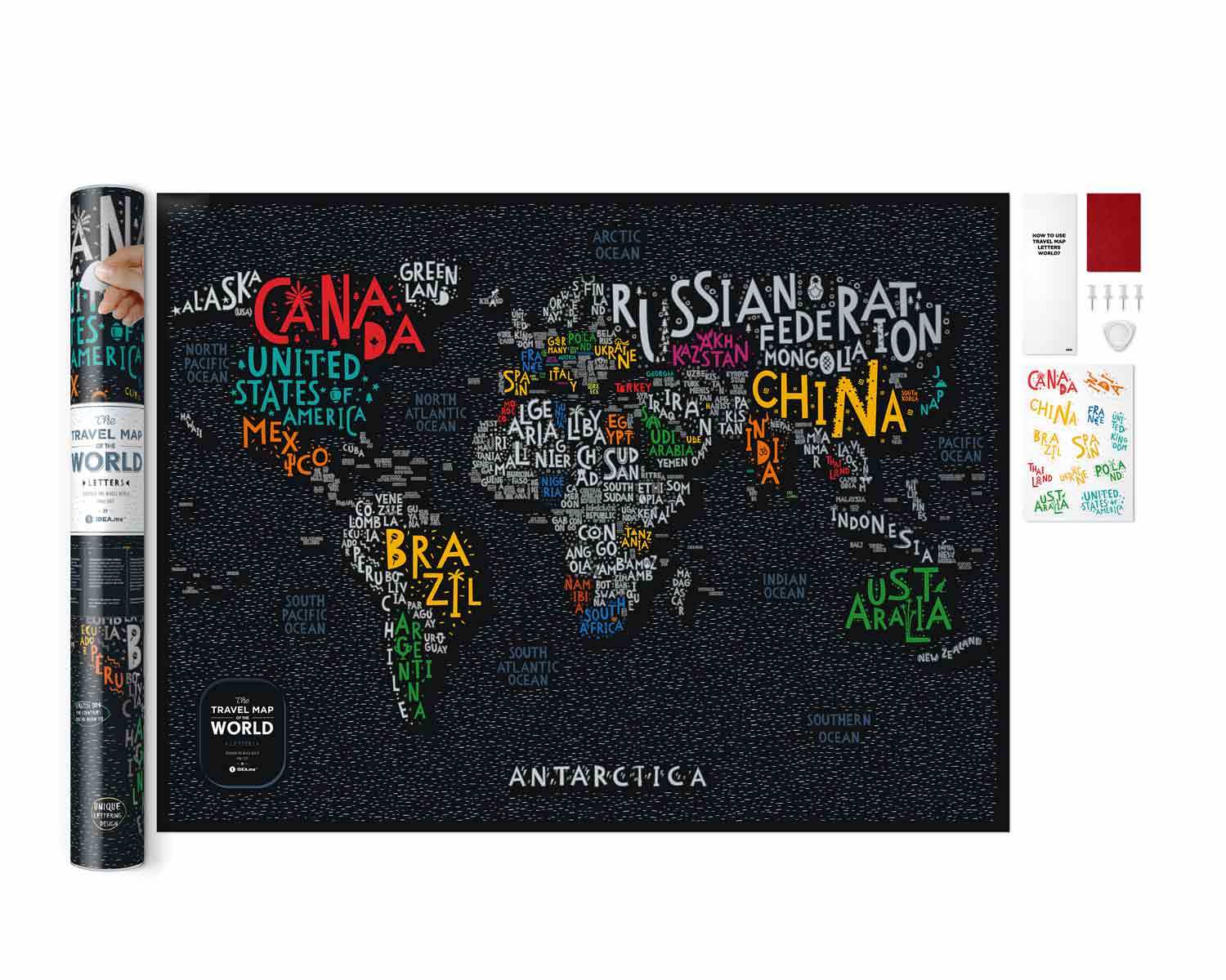 Scratch-off maps Travel Map Letters World image