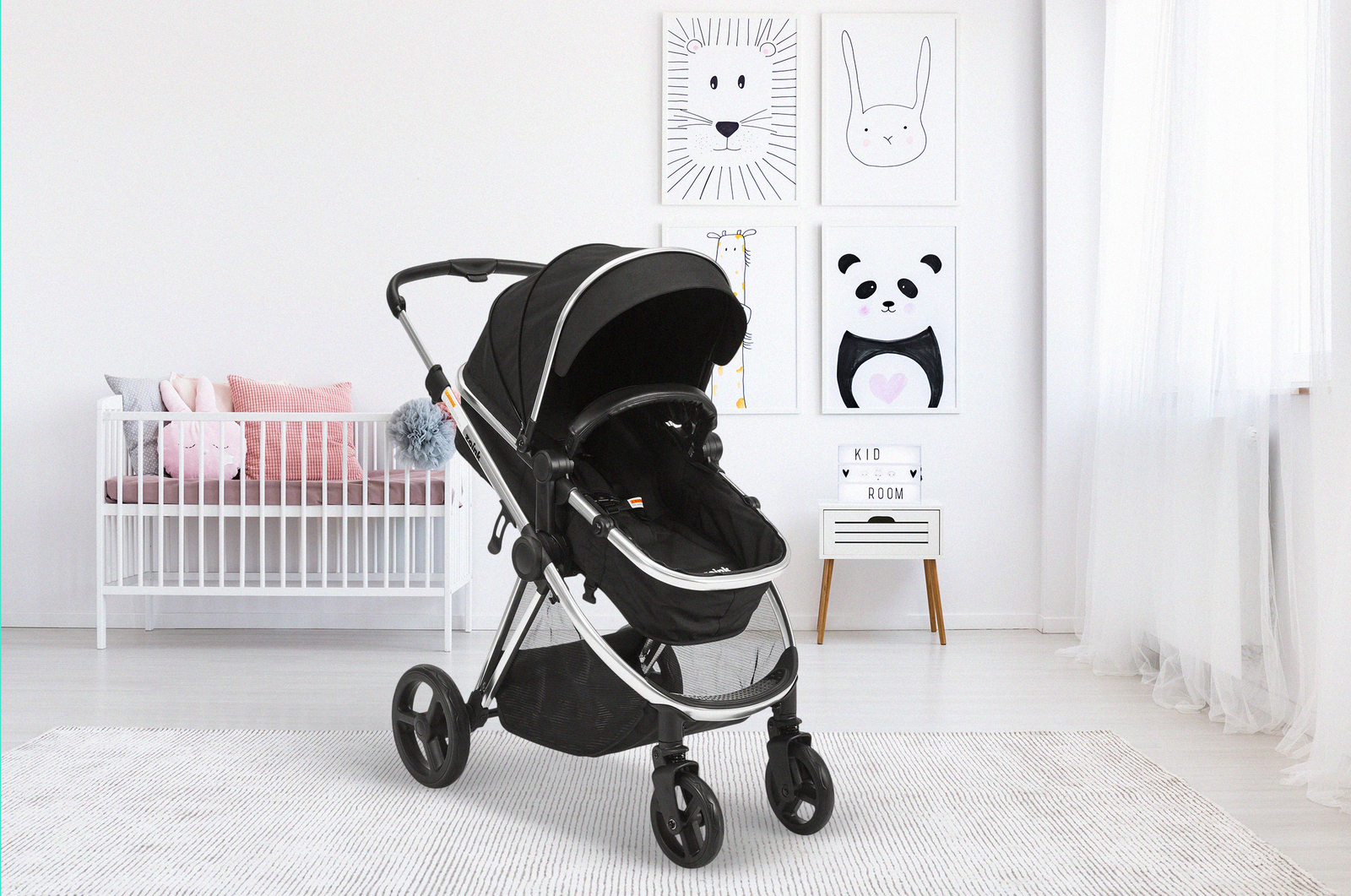 2-in-1 Deluxe Baby Stroller Pram With Reversible Seat image