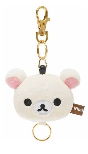 Rilakkuma Bag Charm with Retractable Reel (White)