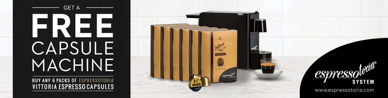 Vittoria Arabica 6 Pack Capsule Bundle with Free Capsule Machine image