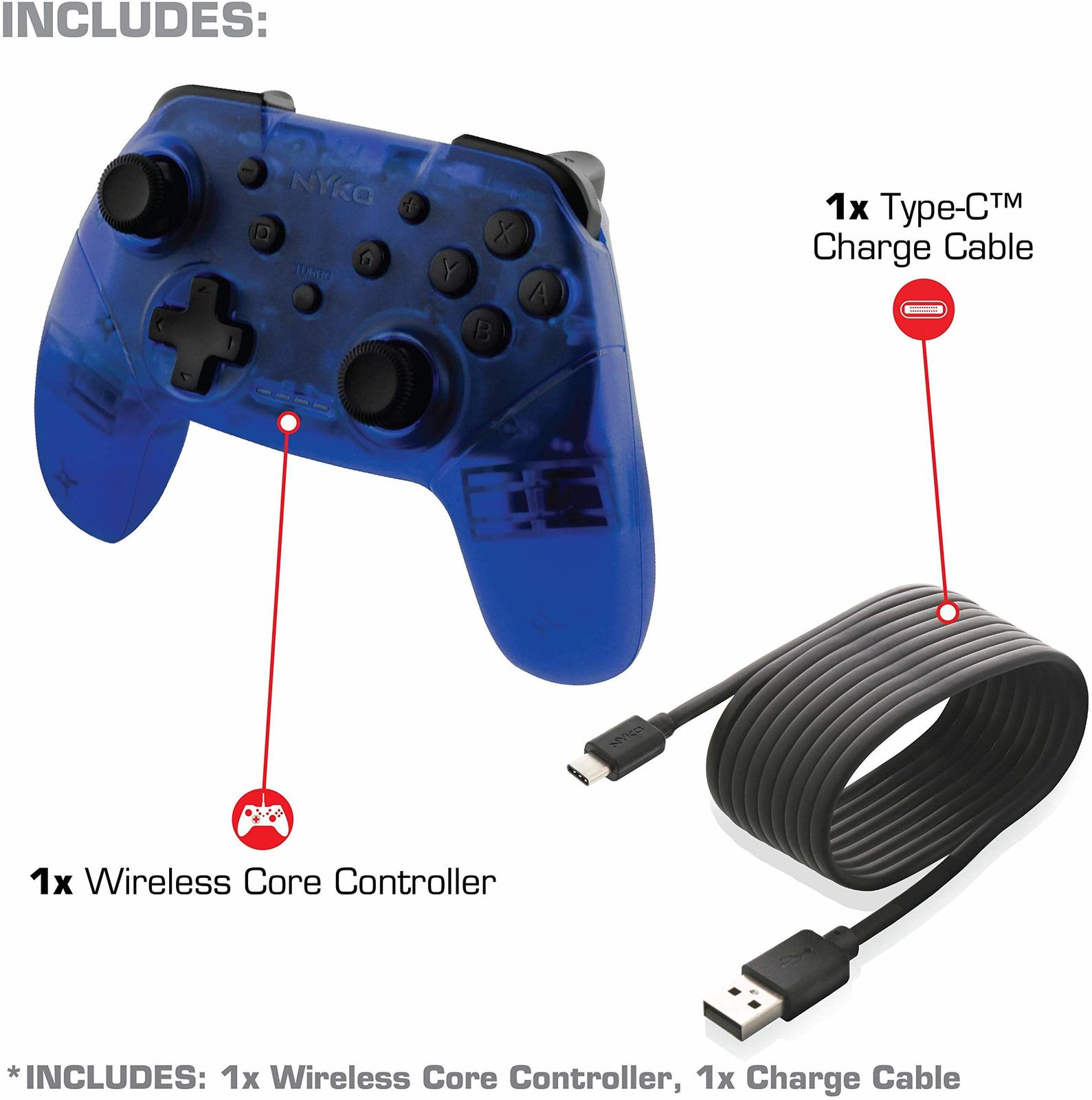 Nyko Switch Wireless Core Controller (Blue) on Switch