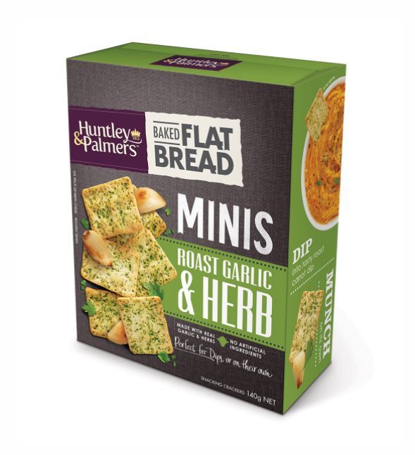 Huntley & Palmers Flat Bread Minis - Garlic & Herb (140g) image