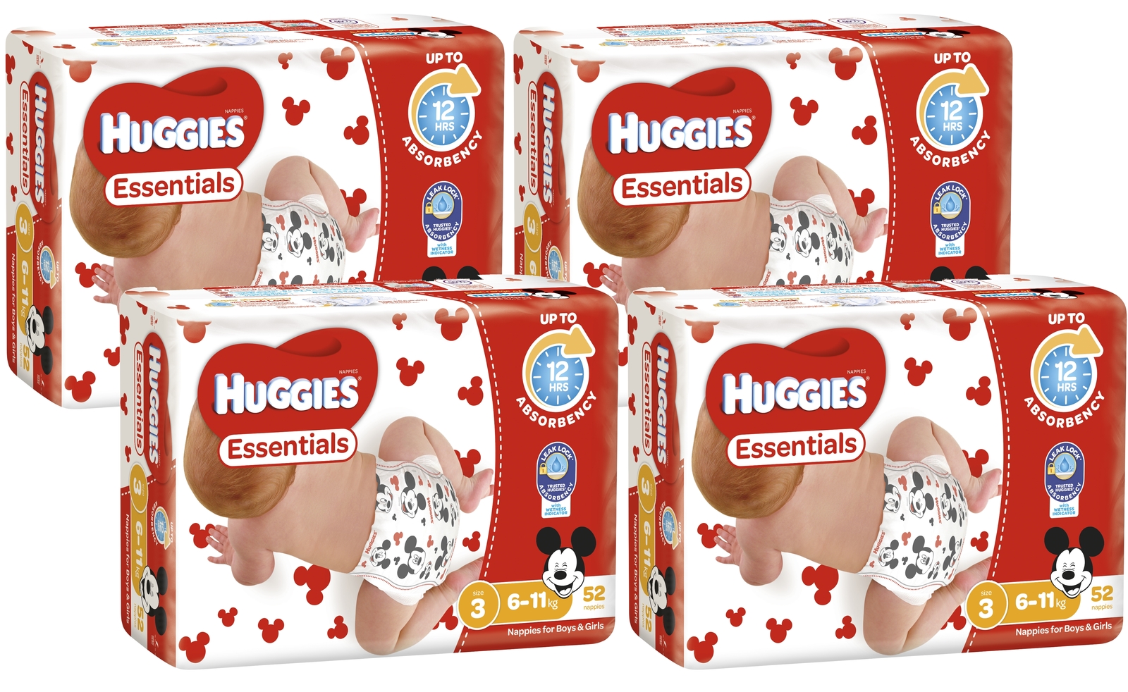 Huggies Essentials Nappies Bulk Value Box - Size 3 Crawler (208) image