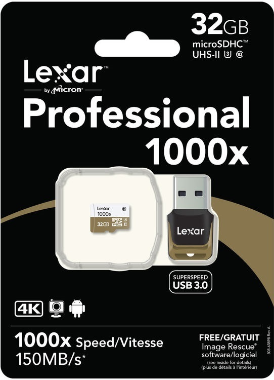 32GB Lexar Professional 1000x microSDHC/SDXC UHS-II image