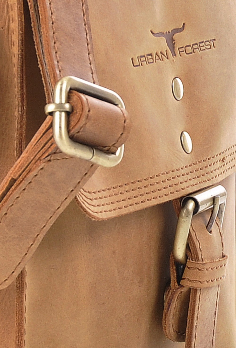 Urban Forest: Little Joe Leather Body Bag - Cognac image