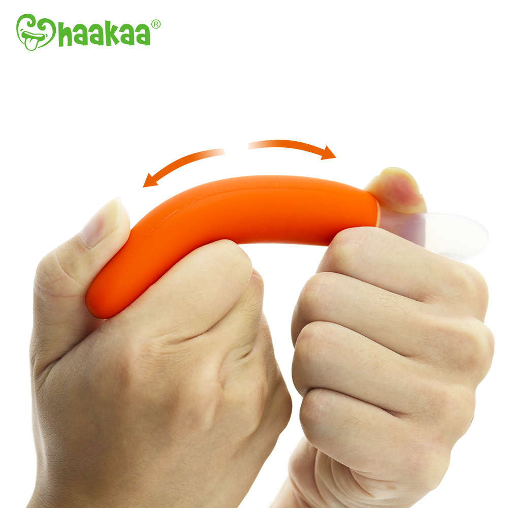 Haakaa: Silicone Baby Food Spoon - Orange