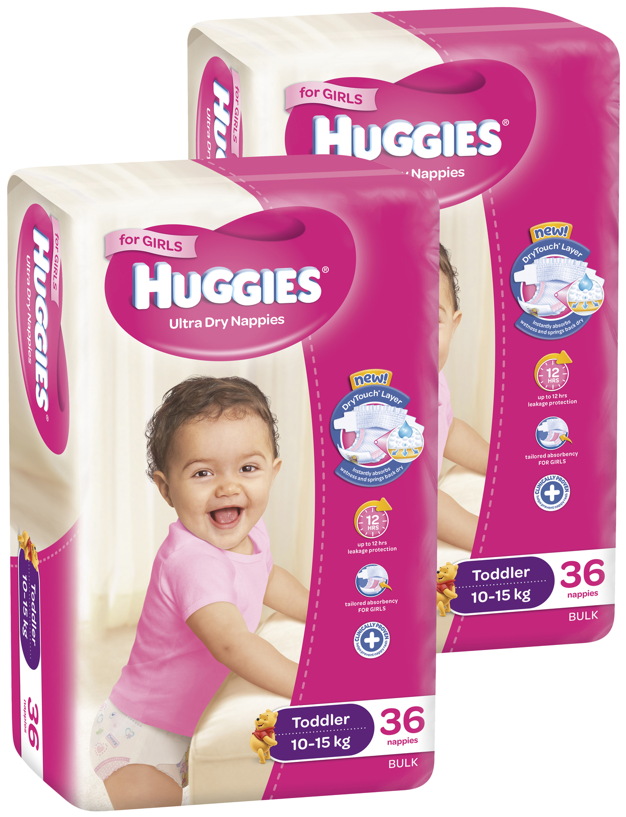 Buy Huggies Nappies Bulk Bundle Toddler Girl 1015kg (72) at Mighty Ape NZ