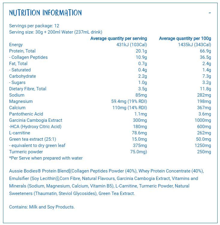 Aussie Bodies Collagen Protein Powder - Vanilla (360g) image