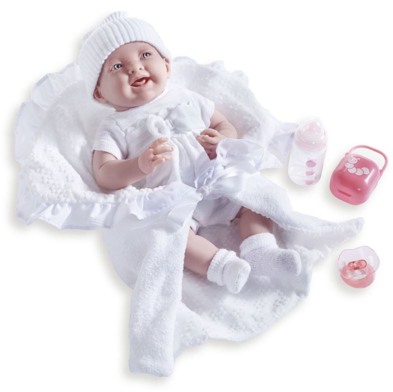 La Newborn - Soft Body Baby Doll with White Bunting (39cm)