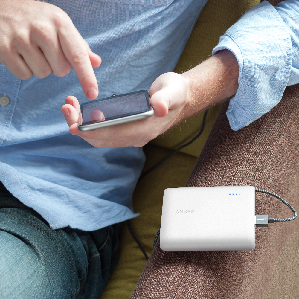 ANKER: PowerCore 13000mAh with 2x PowerIQ 2.4A ports - White image