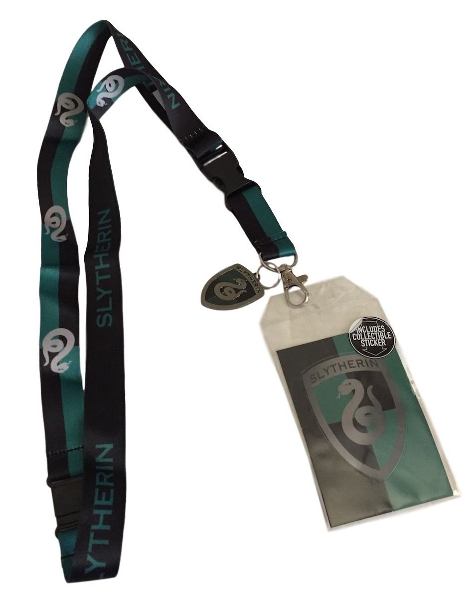 Harry Potter Slytherin Deluxe Lanyard - 1.5 Inch Wide Multicolor