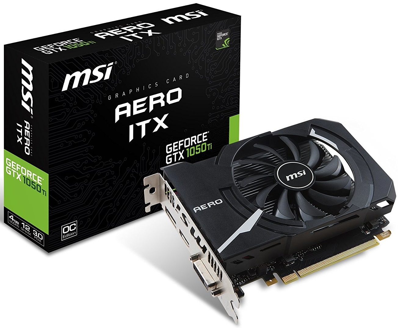 MSI GeForce GTX 1050 TI Aero 4GB OC V1 Graphics Card image