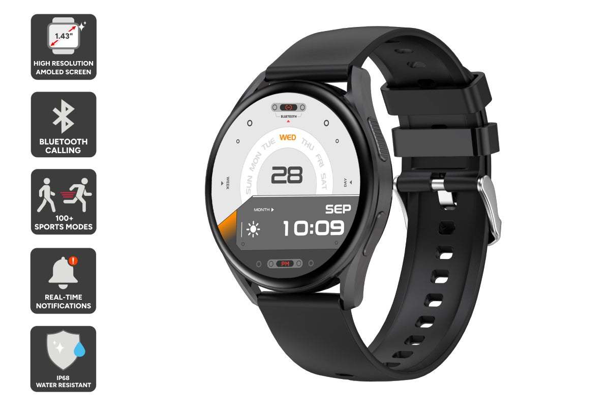 Kogan Pulse 3 Smart Watch (Classic Black) at Mighty Ape NZ