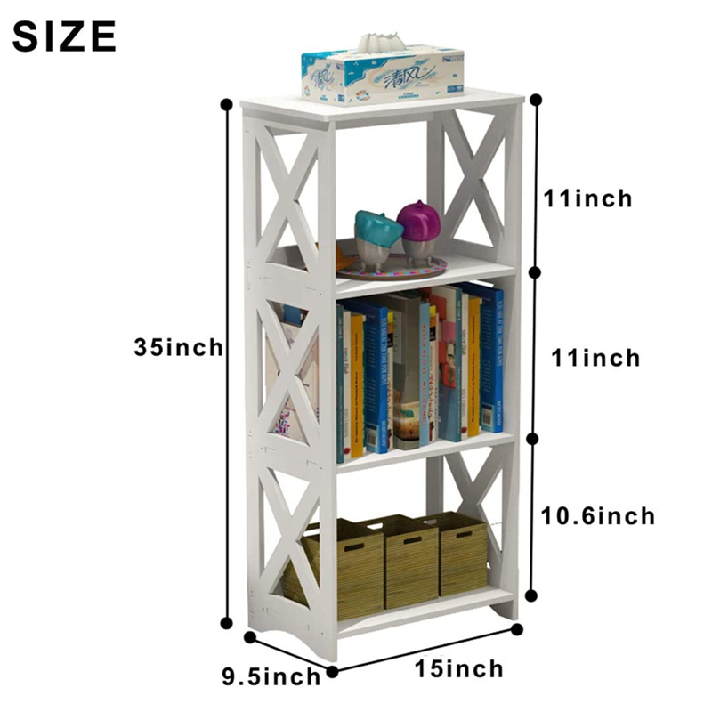 3 Tier Small Bookshelf (38x24x89cm) image