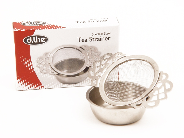 D.Line: Stainless Steel Vintage Tea Strainer with Drip Bowl