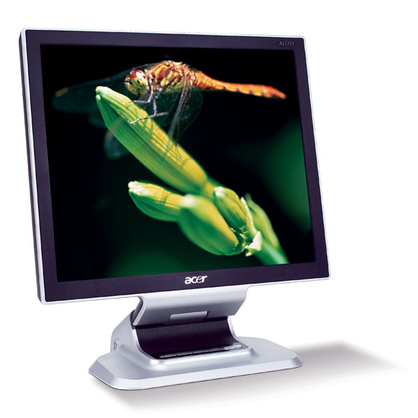 Acer AL1751 17" LCD Monitor Silver -Wall Mountable Crystal Brite Screen with 6ms Response Rate Integrated Stereo Speakers image