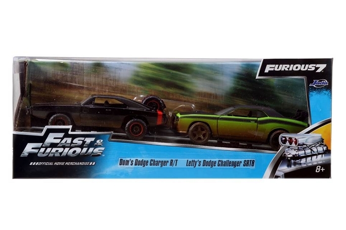 Jada FF Twin Pack: Dom's Dodge Charger & Letty's Dodge Challenger 1:32 Diecast Models image