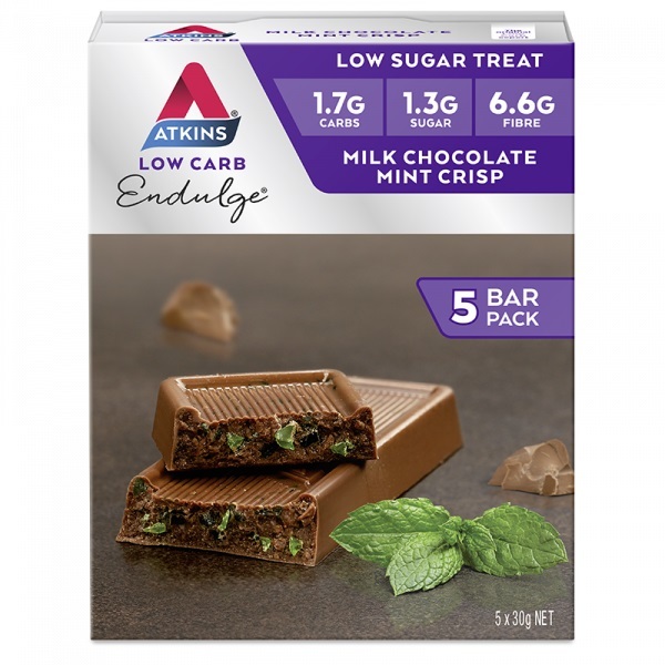 Atkins Endulge Bars - Milk Chocolate Mint Crisp (5 x 30g) image
