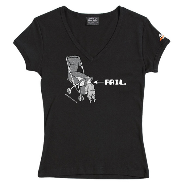 Baby Fail - Female V-Neck Tee (Black) for image