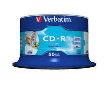 Verbatim CD-R 700MB 50Pk White InkJet 52x image