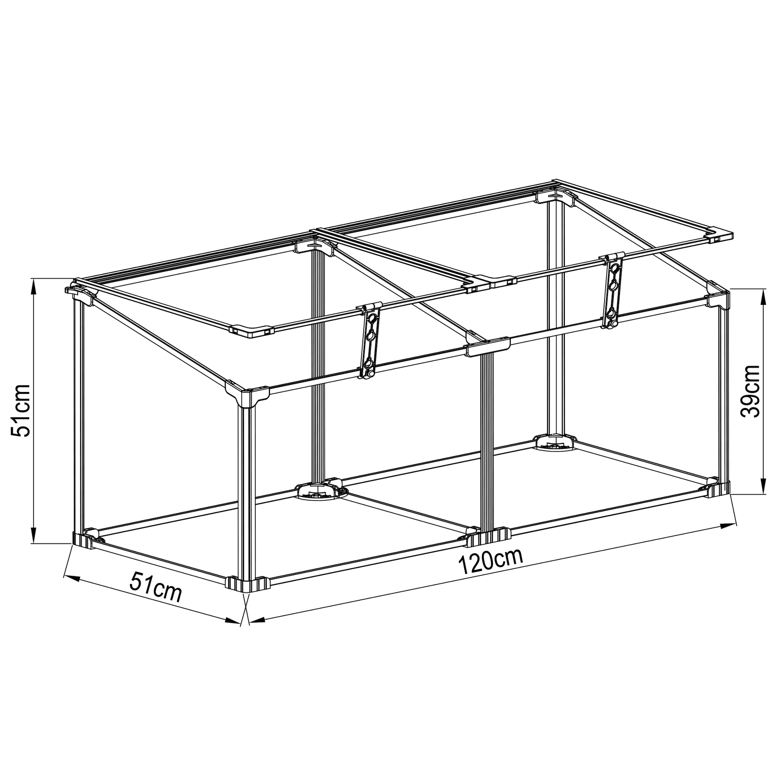 Buy Double Aluminum Mini Greenhouse 120 x 51cm at Mighty Ape NZ