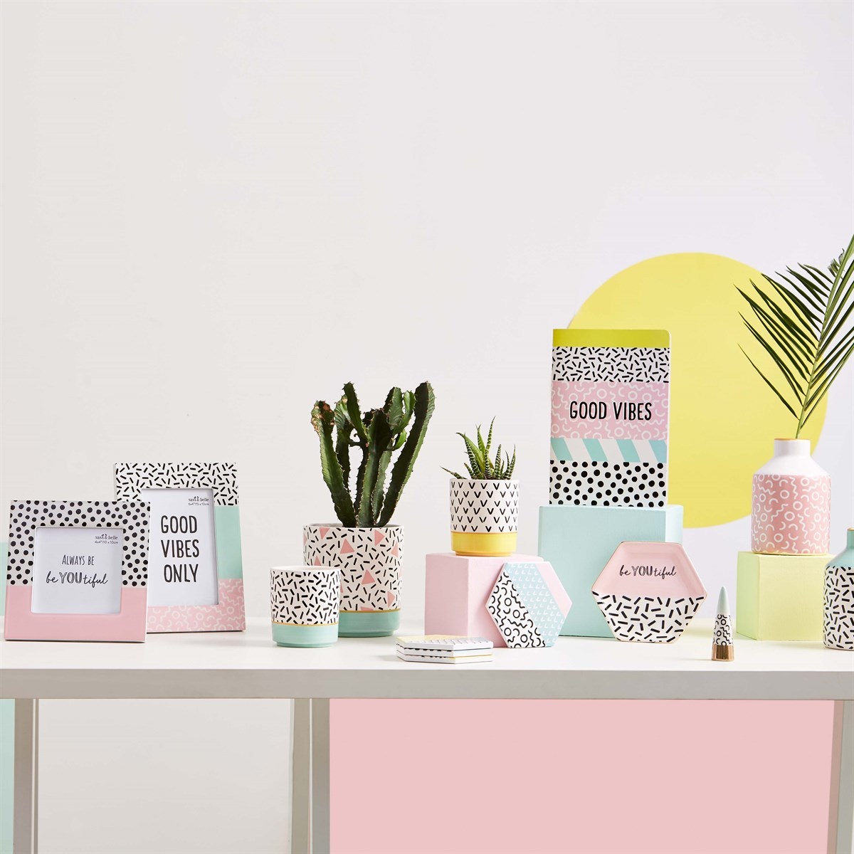 Memphis Modern Mini Pastel Planters (Set of 3) image