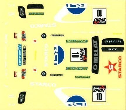 Scalextric Sticker Decal Sheet for Scalextric Start World Rally Set