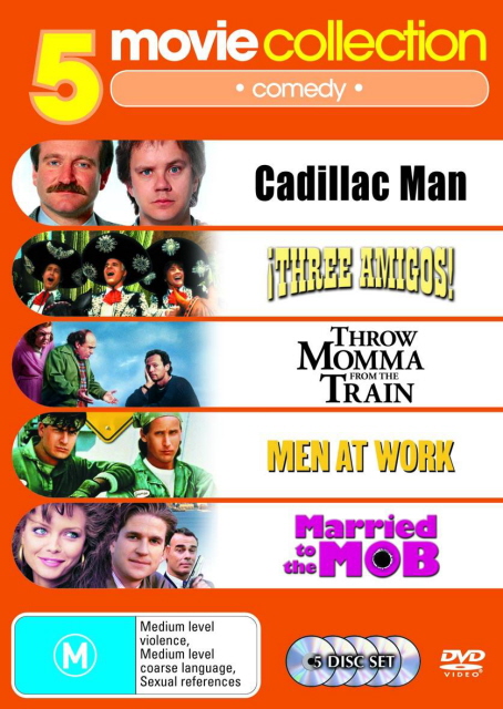 Cadillac Man/Three Amigo's /Throw Momma From The Train/ Men At Work/Married to the Mob (5 Disc Set) on DVD image