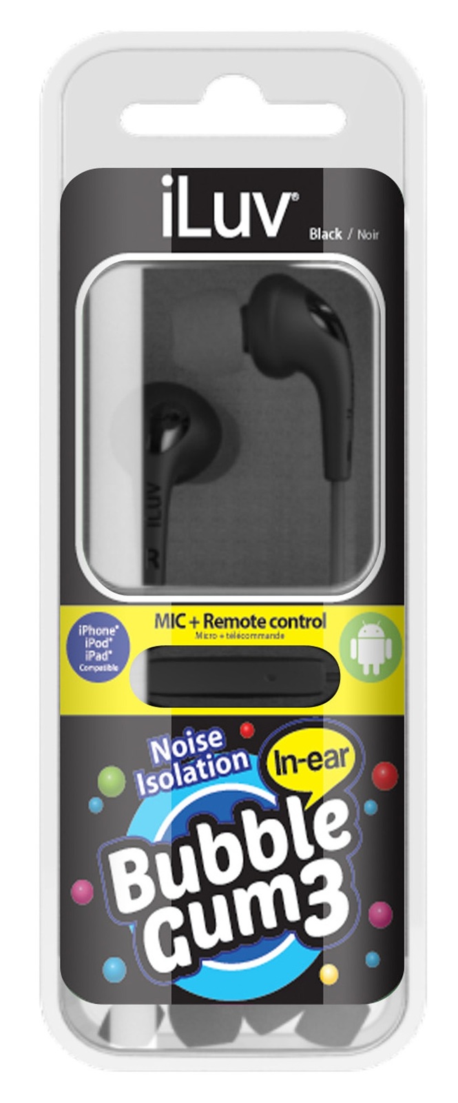 iLuv: Bubblegum 3 - Stereo Earphones with Mic (Black) image