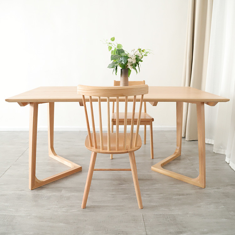 Buy Yara Natural Solid Oak VLeg Dining Table at Mighty Ape NZ