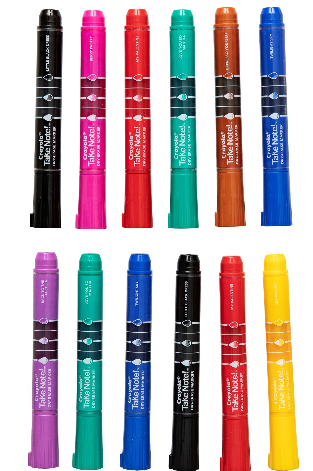 Crayola: Take Note - Chisel Tip Whiteboard Markers - 8 Colours (12 Pack)