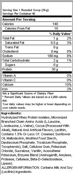 Optimum Nutrition Platinum Hydrowhey - Chocolate (1.59kg) image