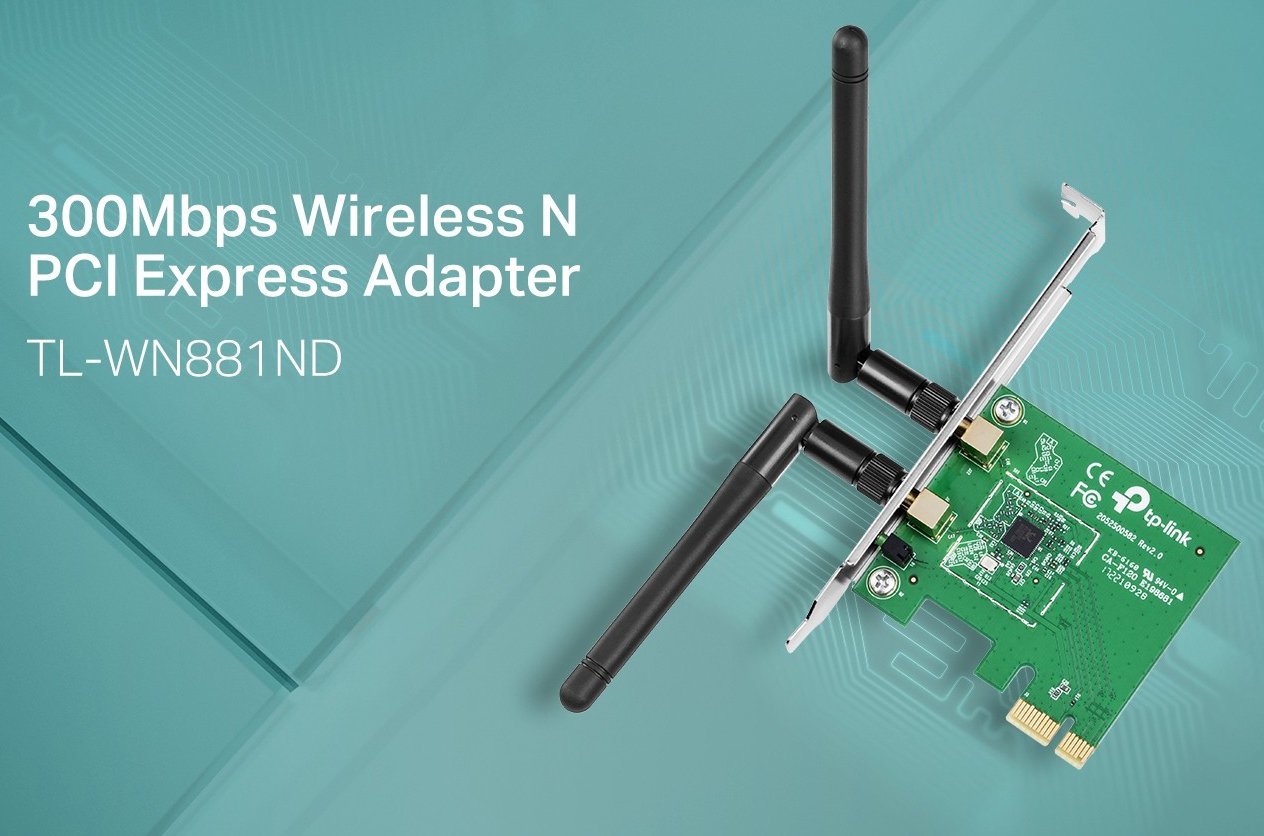 TP-LINK TL-WN881ND 300Mbps Wireless N PCI-E Express Adapter image