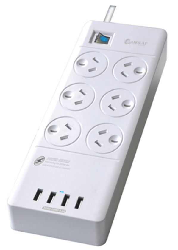 Sansai 6 Way Surge Powerboard with 4 x USB Charging Ports image