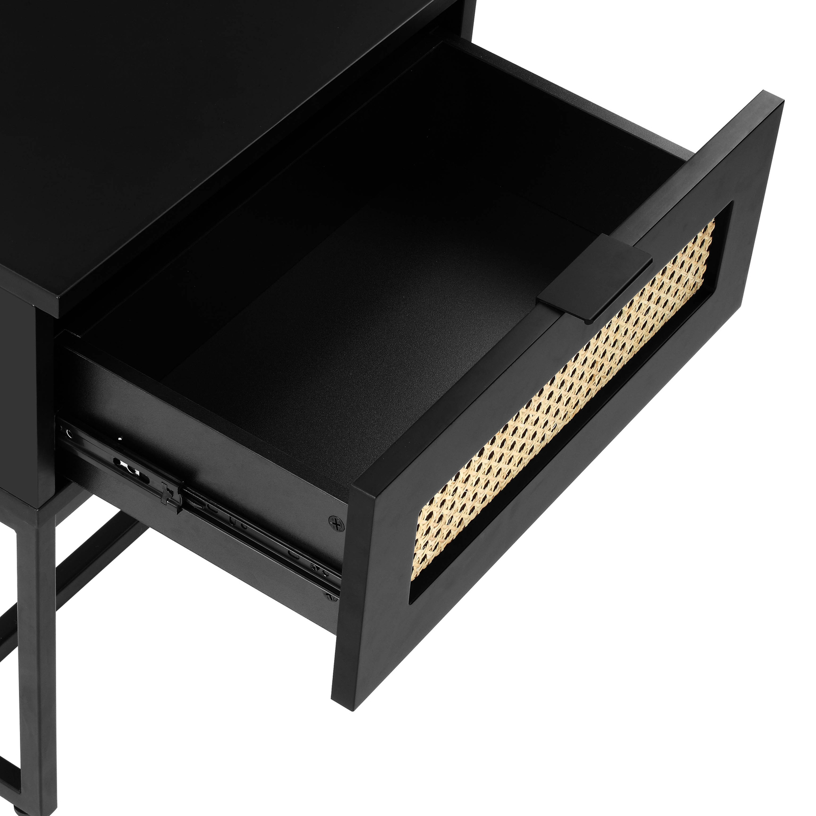 Buy Rattan Bedside Table Black at Mighty Ape NZ