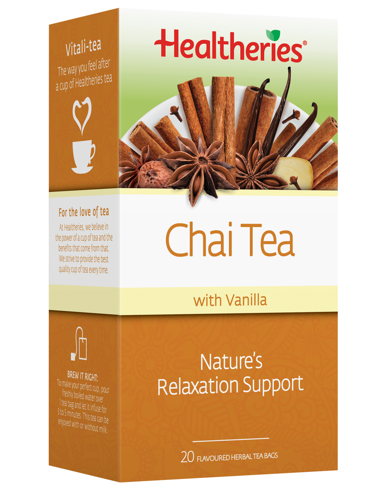 Healtheries Chai with Vanilla Tea (Pack of 20) image