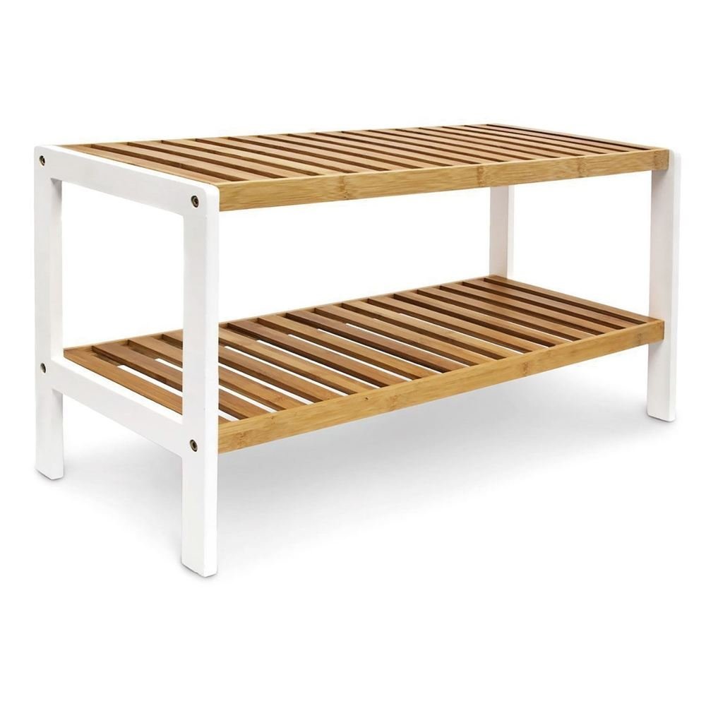 2 Tier Bamboo Shoe Rack At Mighty Ape NZ