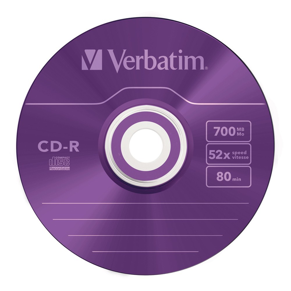 Verbatim CD-R 700MB Slim Case Colours 52x (25 Pack) image