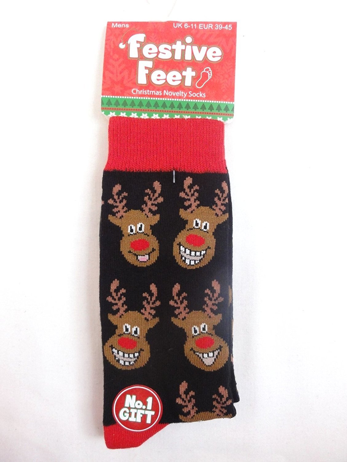 Christmas Novelty Socks Reindeer Print Men's at Mighty Ape NZ